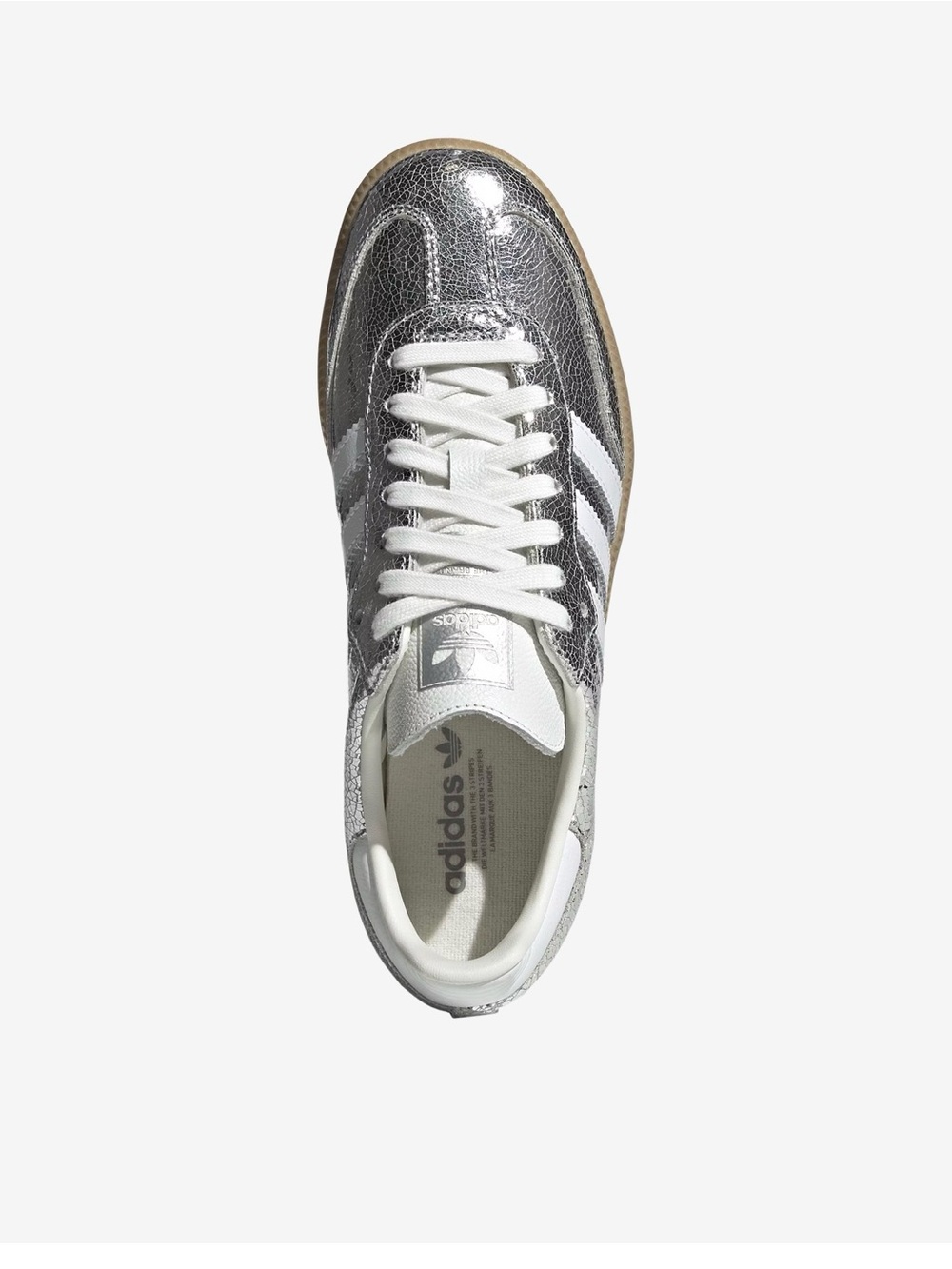 Adidas Samba OG W Silver Metallic Cracked Leather Sneakers NWT Size 7 Sold Out - Picture 3 of 8